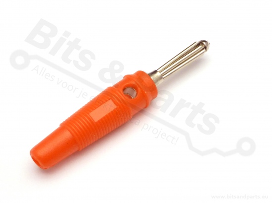 Banaanstekker/banaanplug 4mm rood